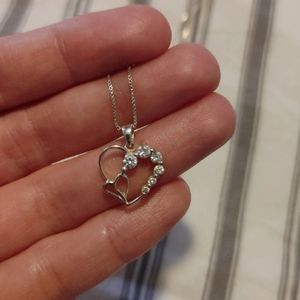 Sterling silver heart pendent necklace